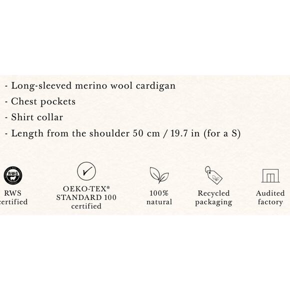 Sezane Ecru Betty button collared cardigan sweater - Picture 3 of 6